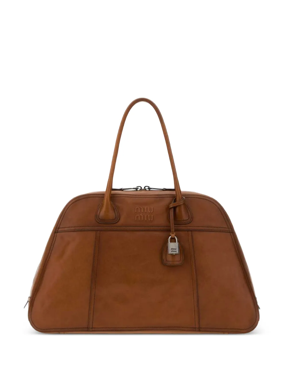 Miu Miu large Vivant leather tote bag - Marrone