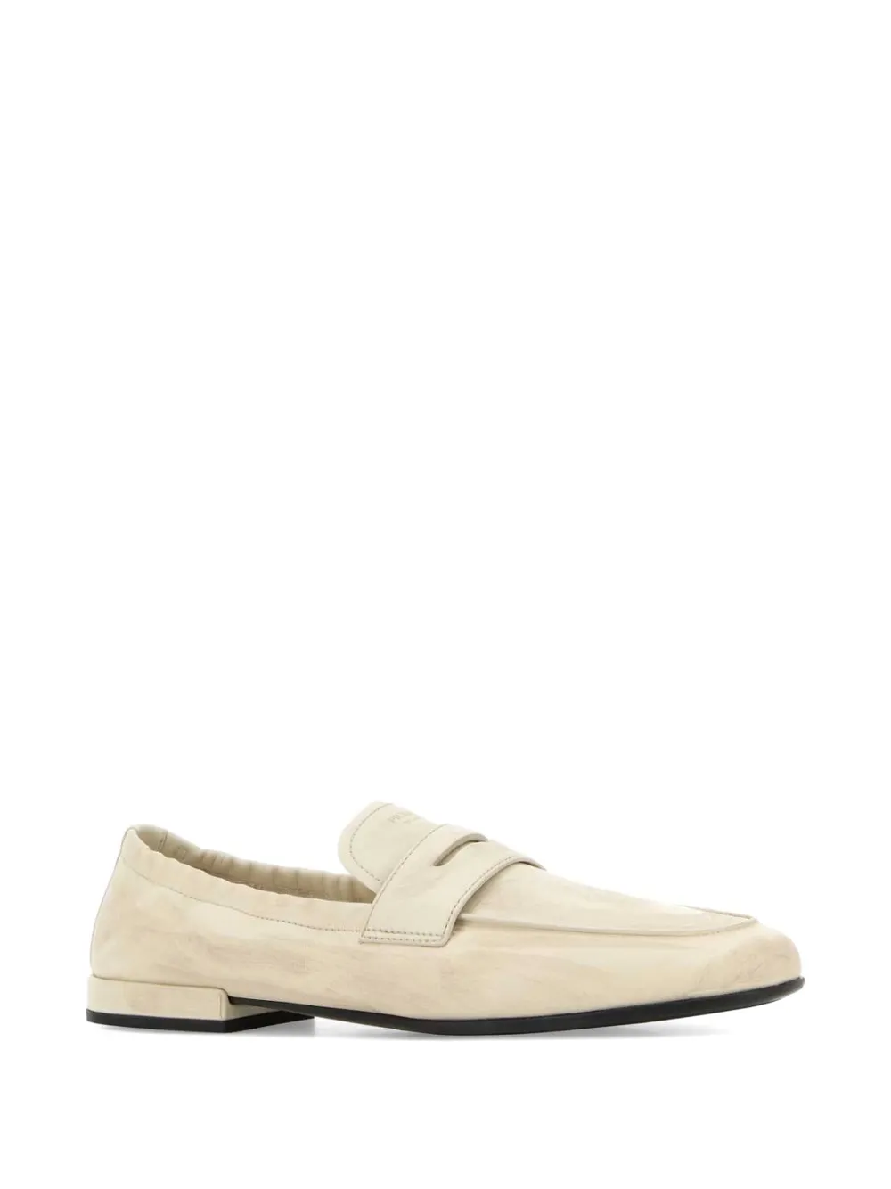 Prada Shuffle antiqued leather loafers Wit