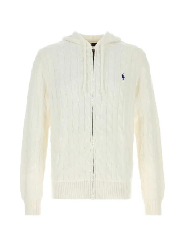 Polo Ralph Lauren ケーブルニット ジップパーカー | ホワイト