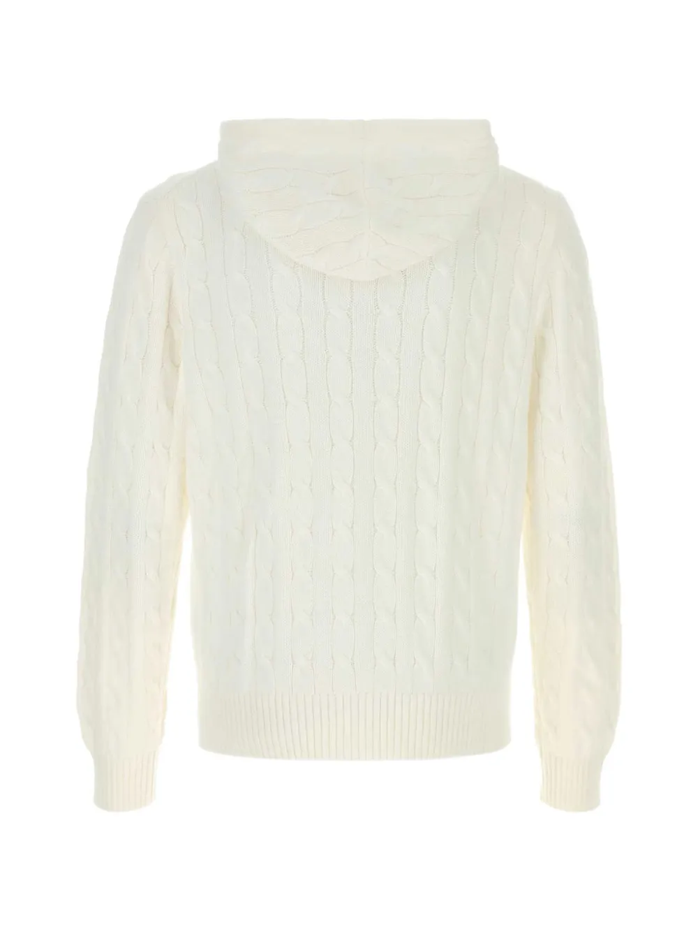 Polo Ralph Lauren Kabelgebreide hoodie met rits Wit
