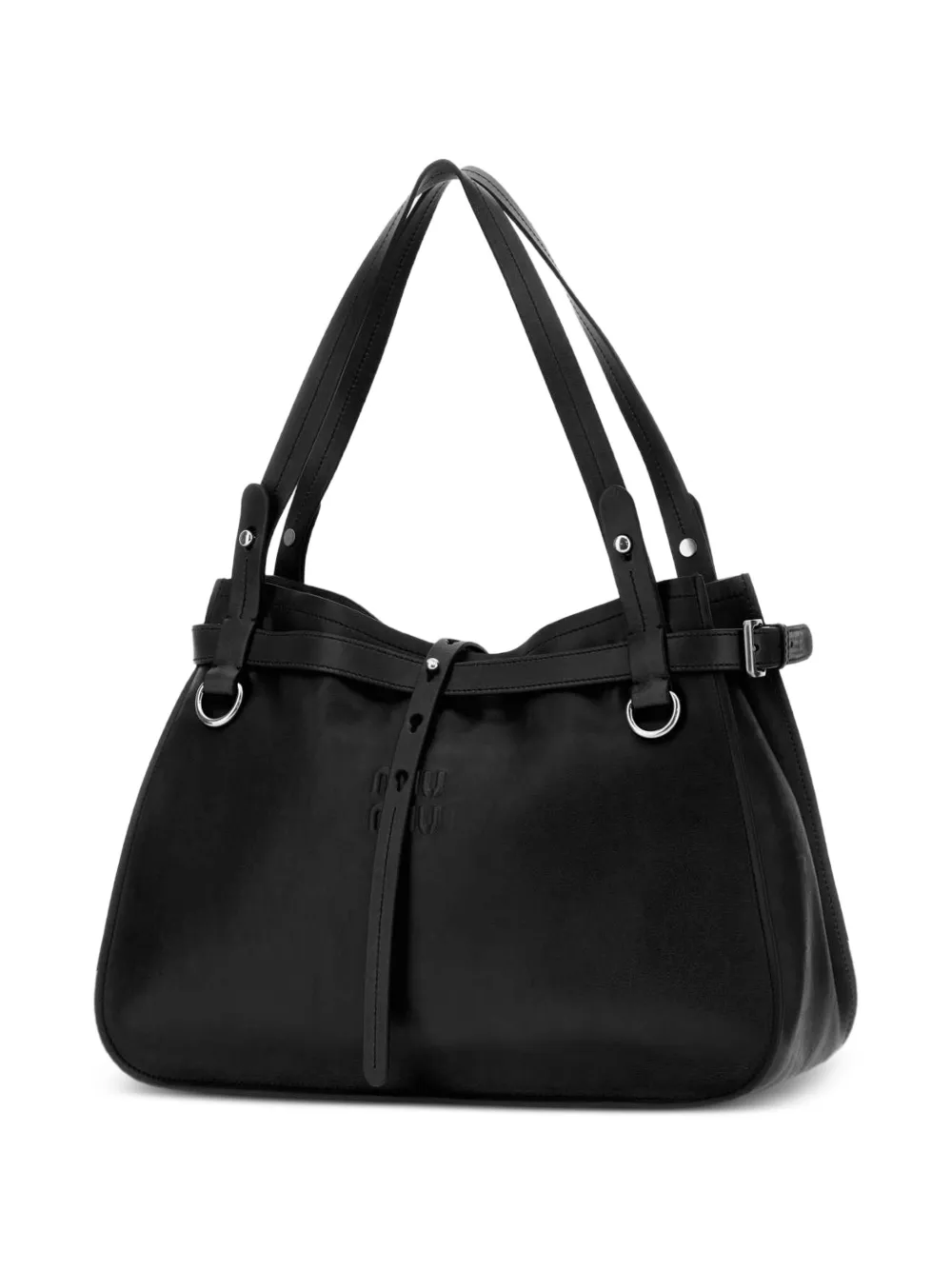 Miu Miu buckle-strap logo-embossed tote bag - Nero