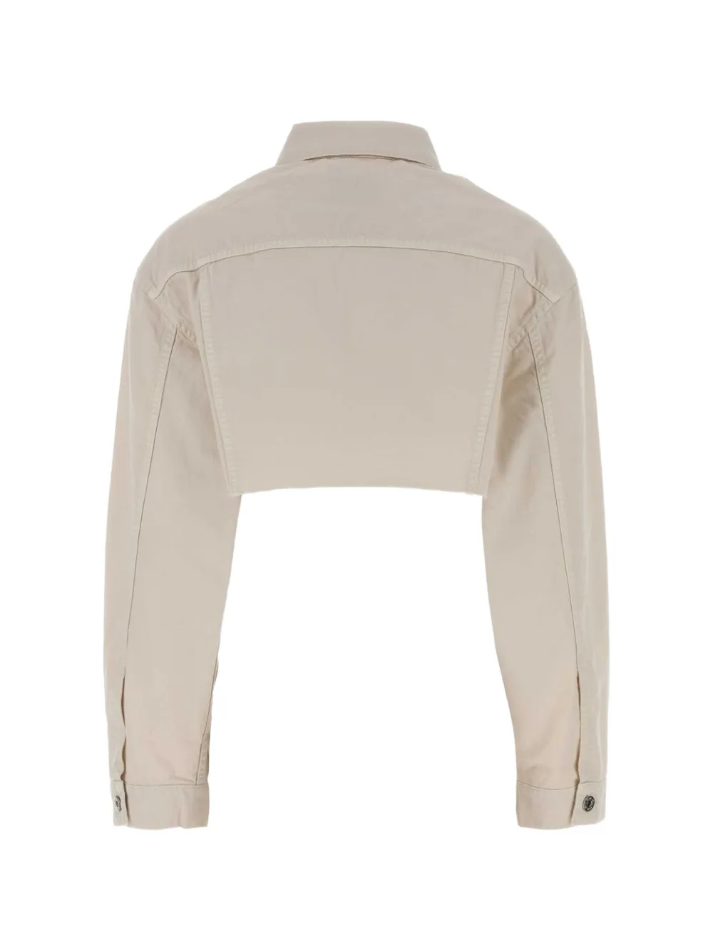 Miu Cropped gerafeld denim jack Wit