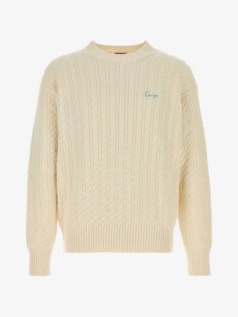 Kenzo pull Signature en maille torsadée