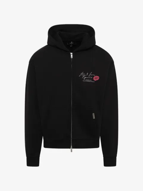 Represent hoodie con cierre y logo estampado