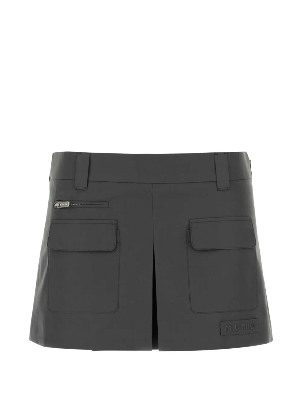 Miu Miu box-pleated mini skirt - Grigio