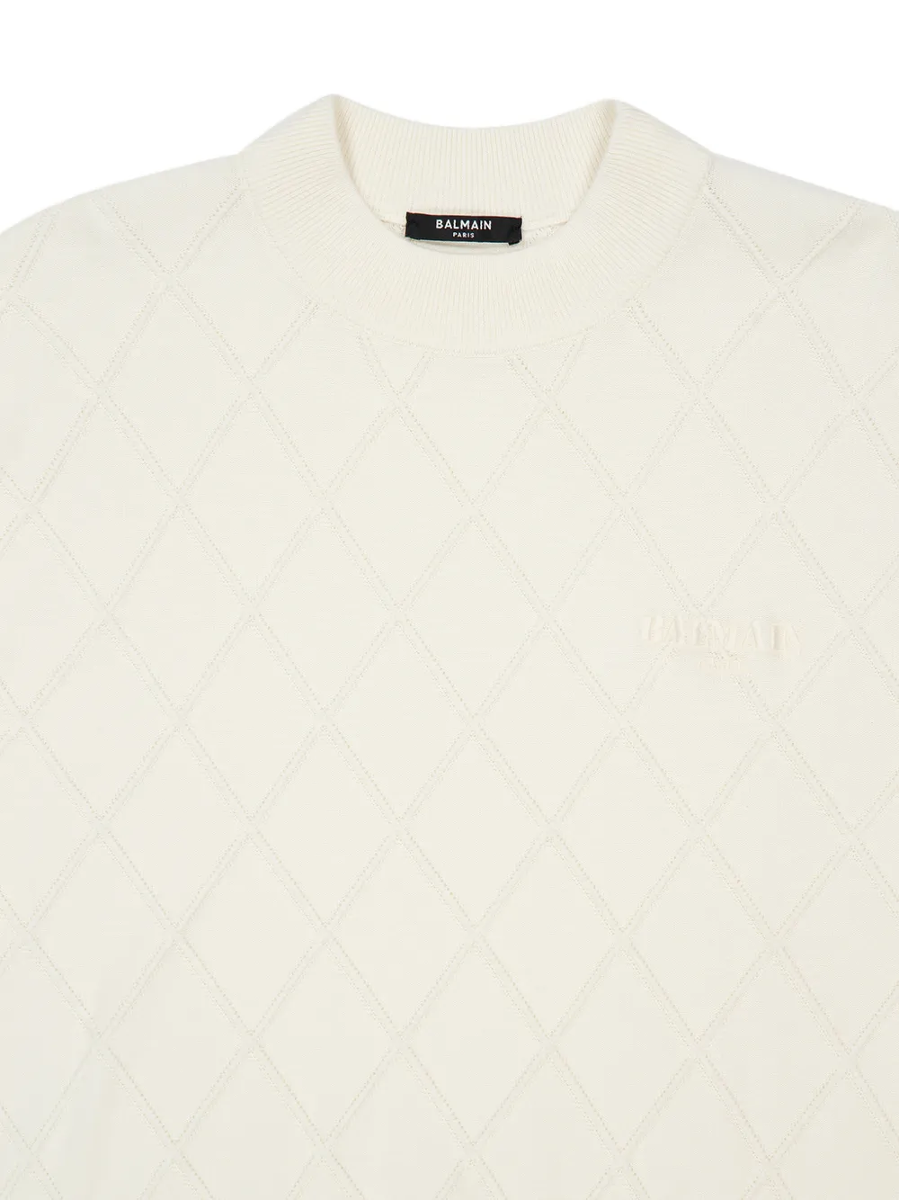 Balmain Gewatteerde gebreide trui Beige