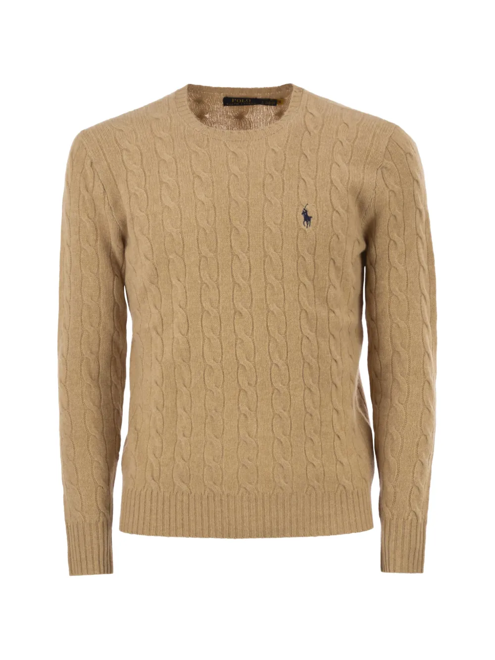 Polo Ralph Lauren cable-knit embroidered-logo sweater - Toni neutri