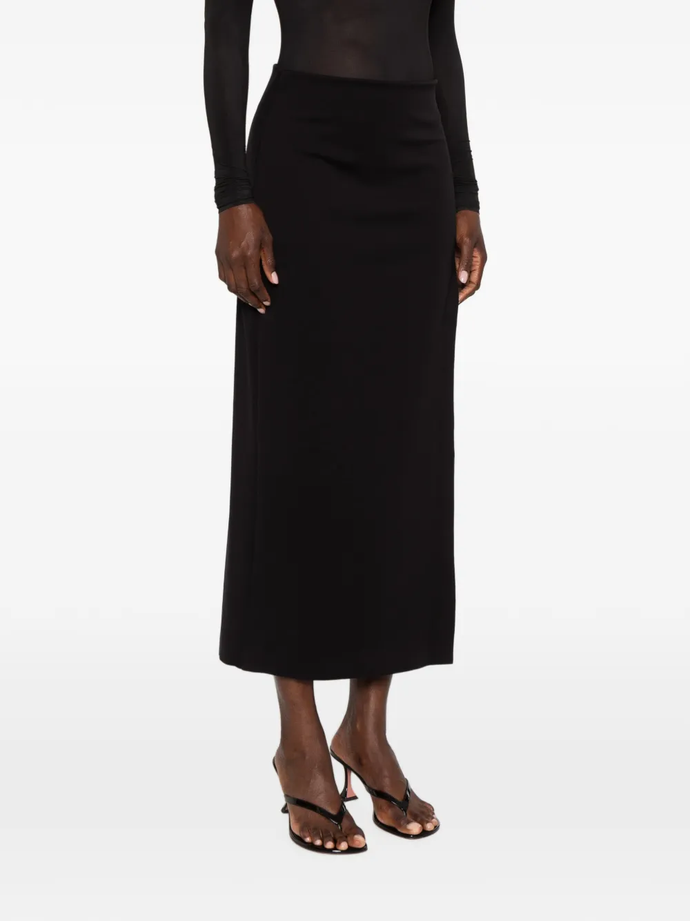 WARDROBE.NYC Midi-rok met zijsplit Zwart