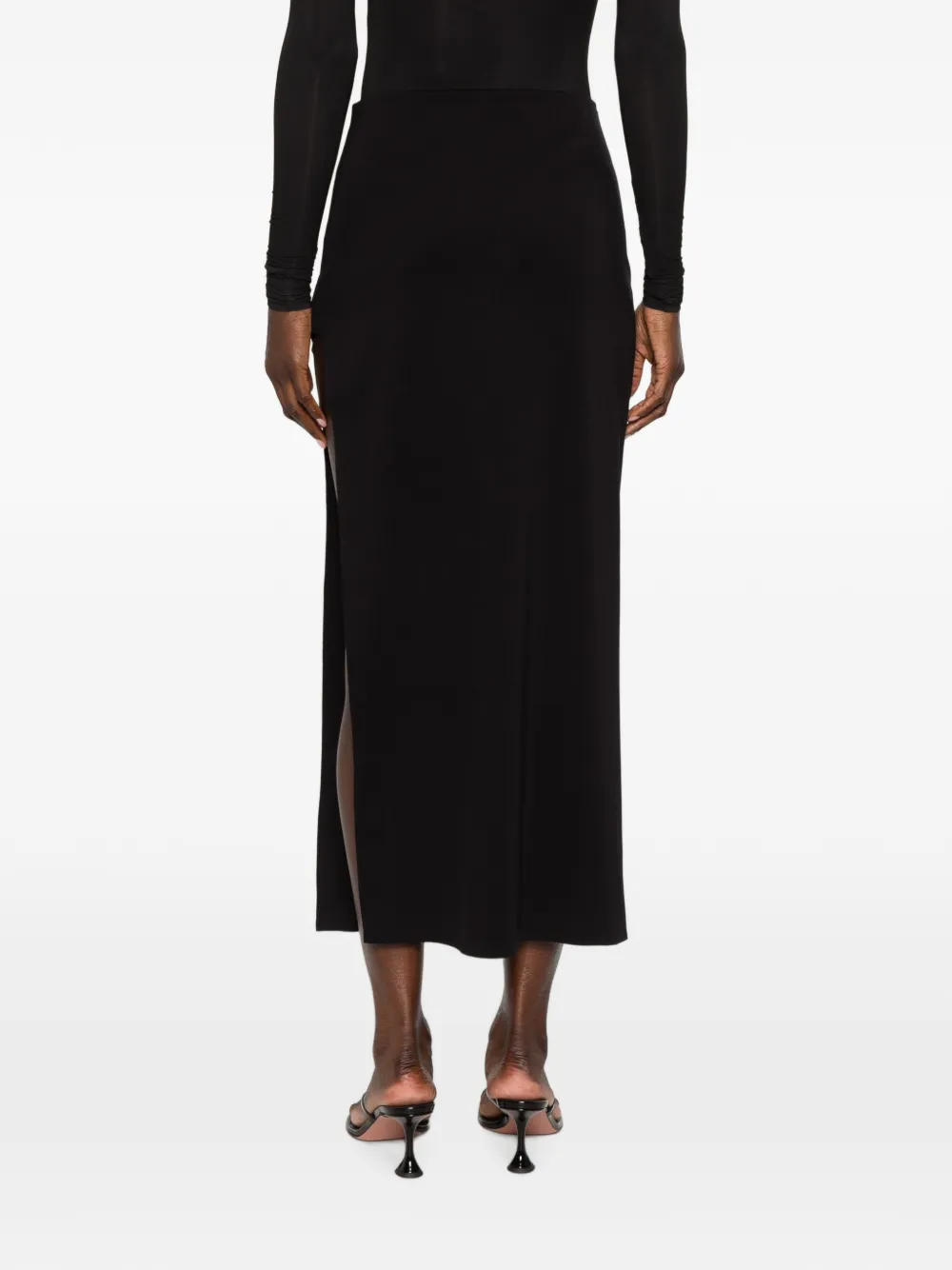 WARDROBE.NYC Midi-rok met zijsplit Zwart