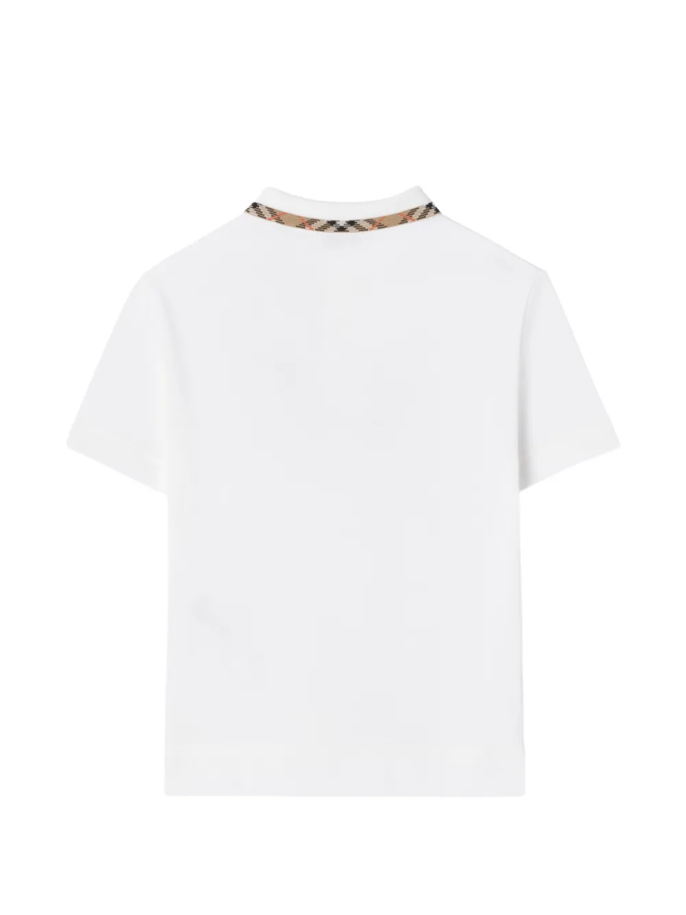 Burberry Kids Katoenen piqué poloshirt Wit