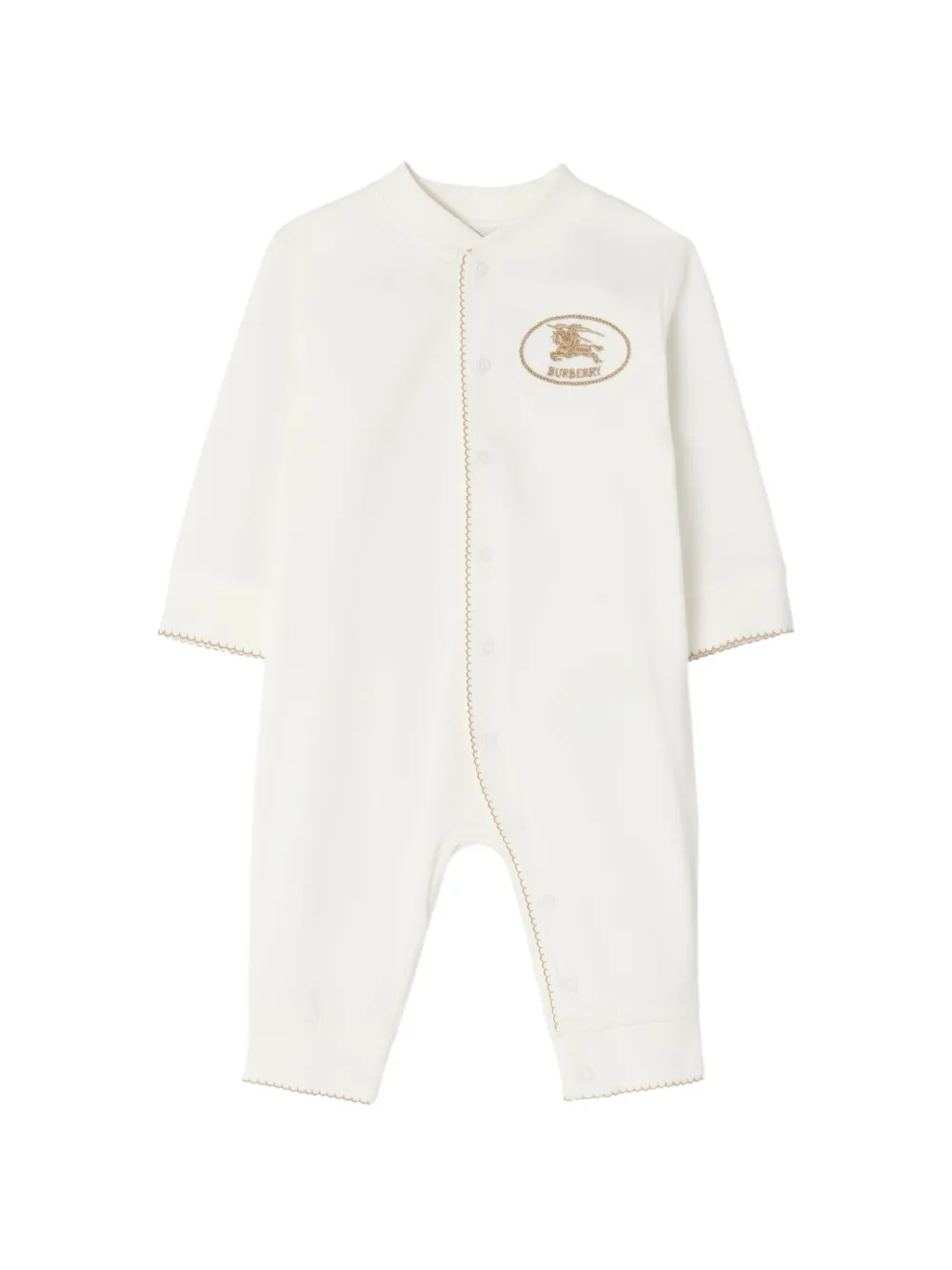 Burberry Kids Knight stamp cotton jumpsuit - Weiß