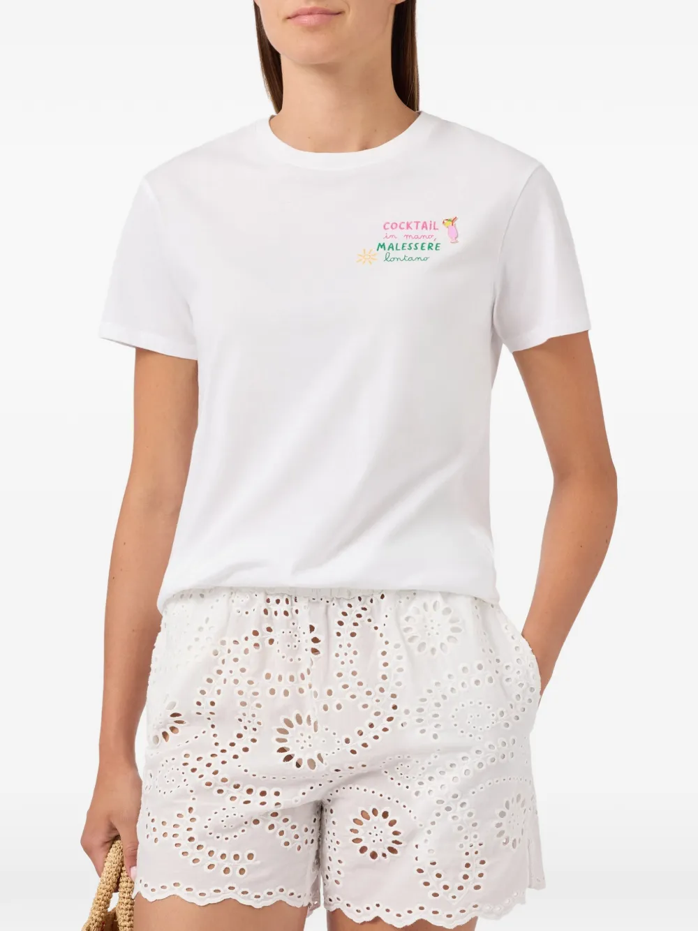 MC2 Saint Barth Emilie Cocktail in Hand T-shirt Wit