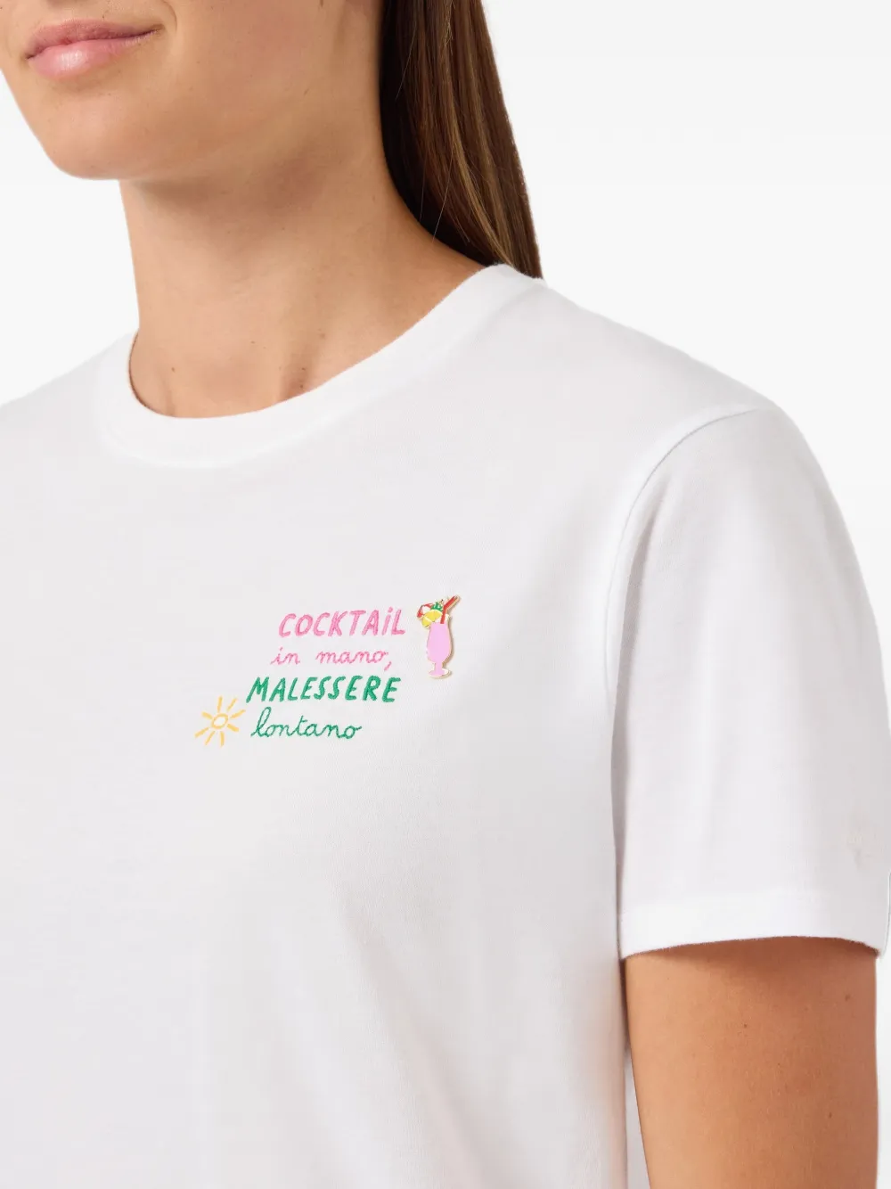 MC2 Saint Barth Emilie Cocktail in Hand T-shirt Wit