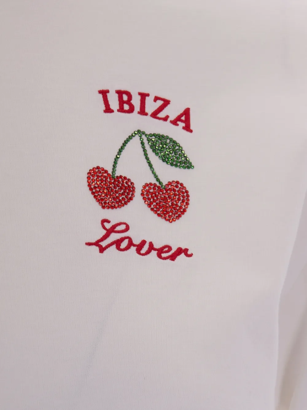 MC2 Saint Barth Emilie Ibiza Lover T-shirt verfraaid met stras Wit