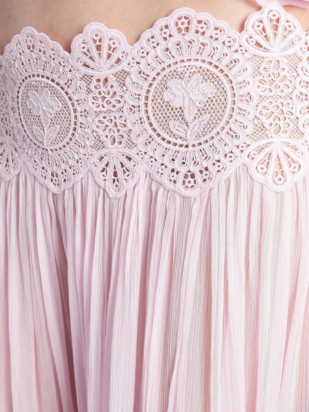 Retrofete Dreamy plooibroek met kanten vlakken Roze