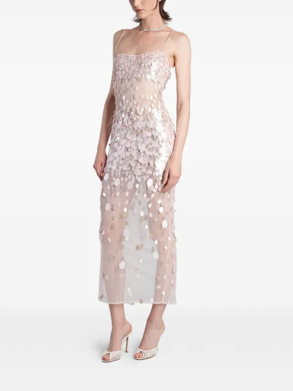 sheer sequin midi dress Sirea