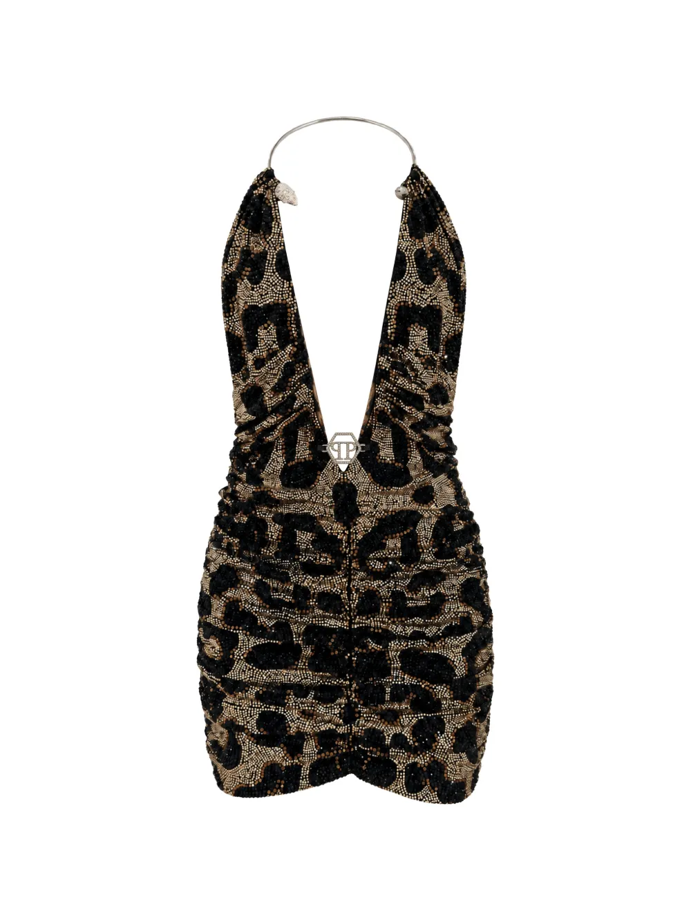 Philipp Plein Jurk met open achterkant en stras Zwart