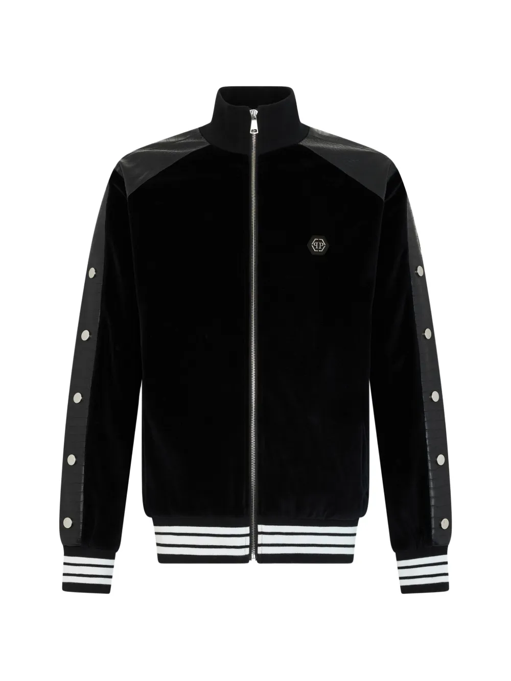 Philipp Plein Chenille Jacke mit Kroko-Effekt - Schwarz