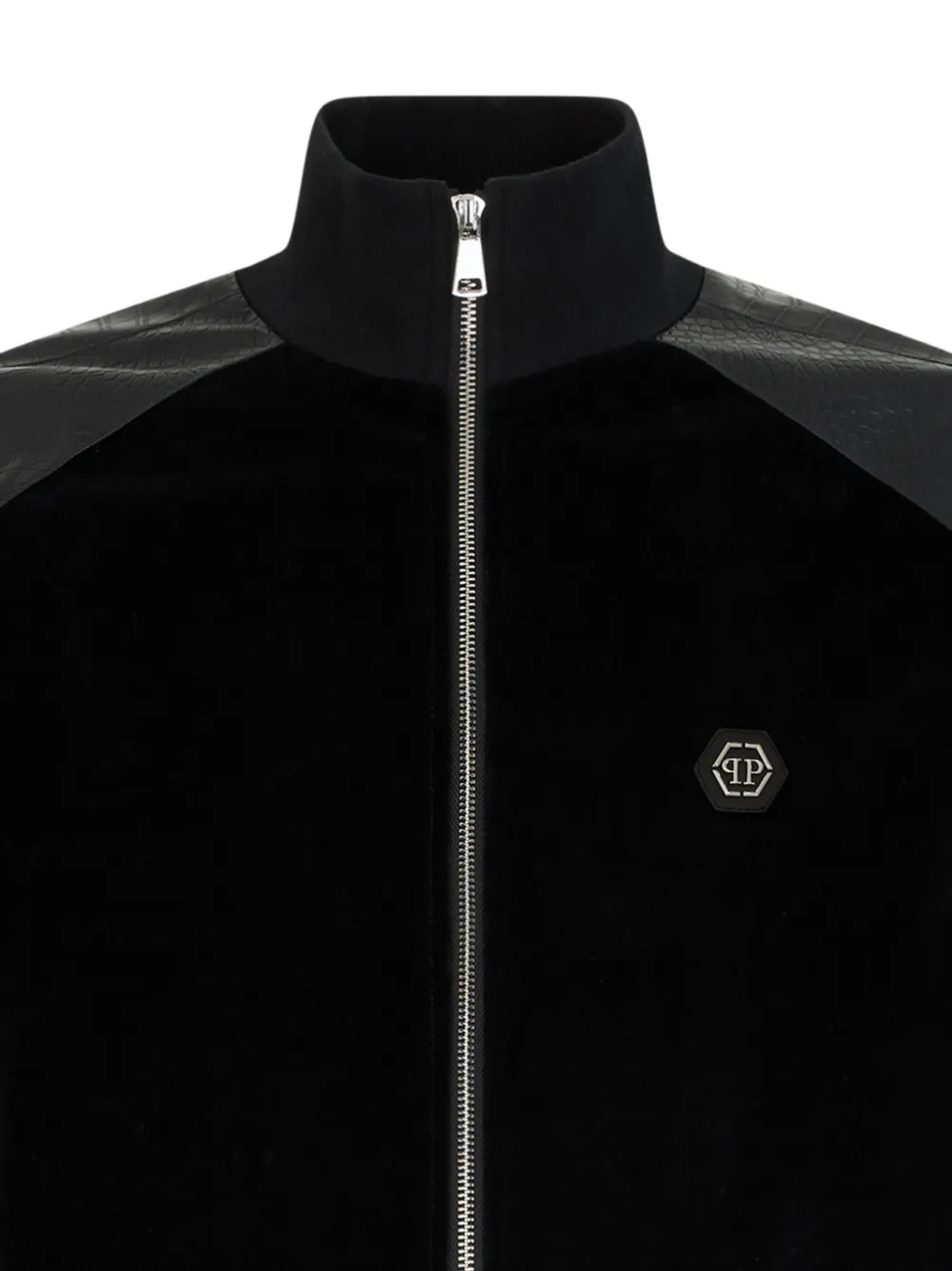 Philipp Plein Chenille jack met krokodillen-reliëf Zwart