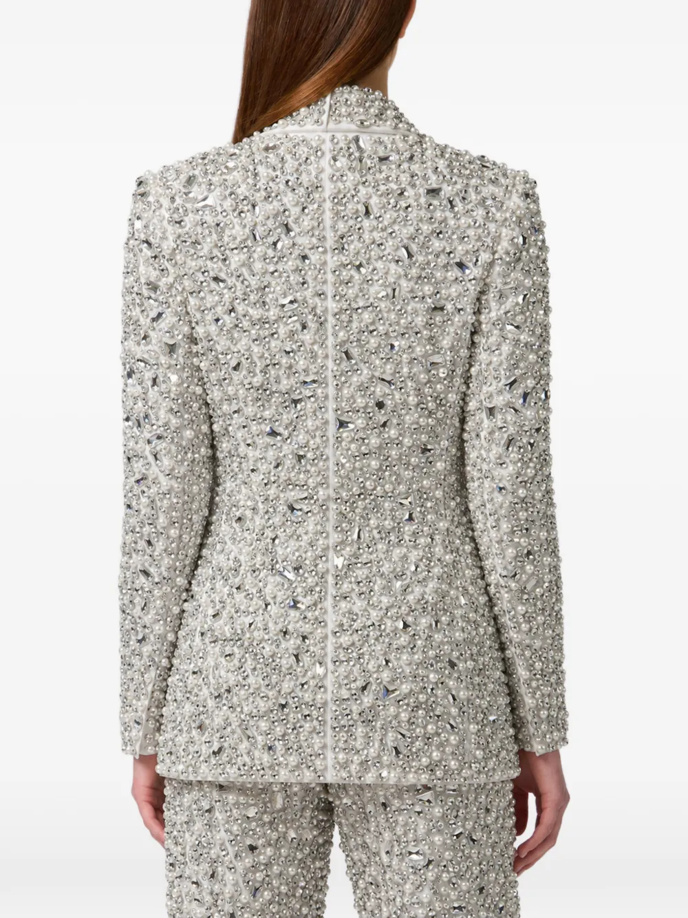 Philipp Plein Blazer verfraaid met parels en kristallen Beige