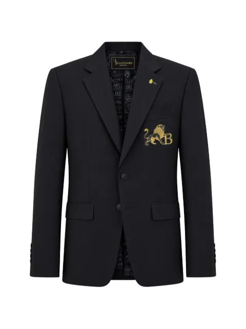 Billionaire logo-embroidered suit jacket