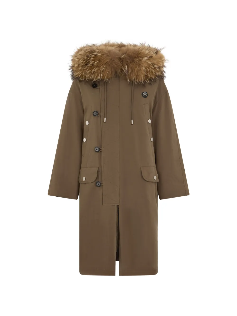 Philipp Plein Parka met afwerking van imitatiebont Groen