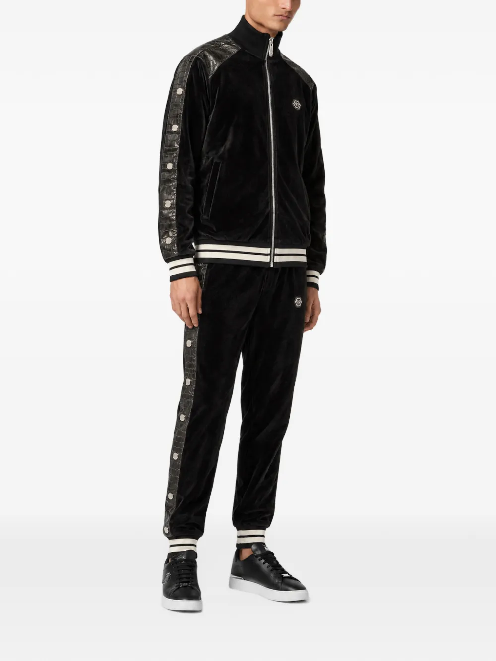 Philipp Plein chenille joggers cocco inserts Zwart