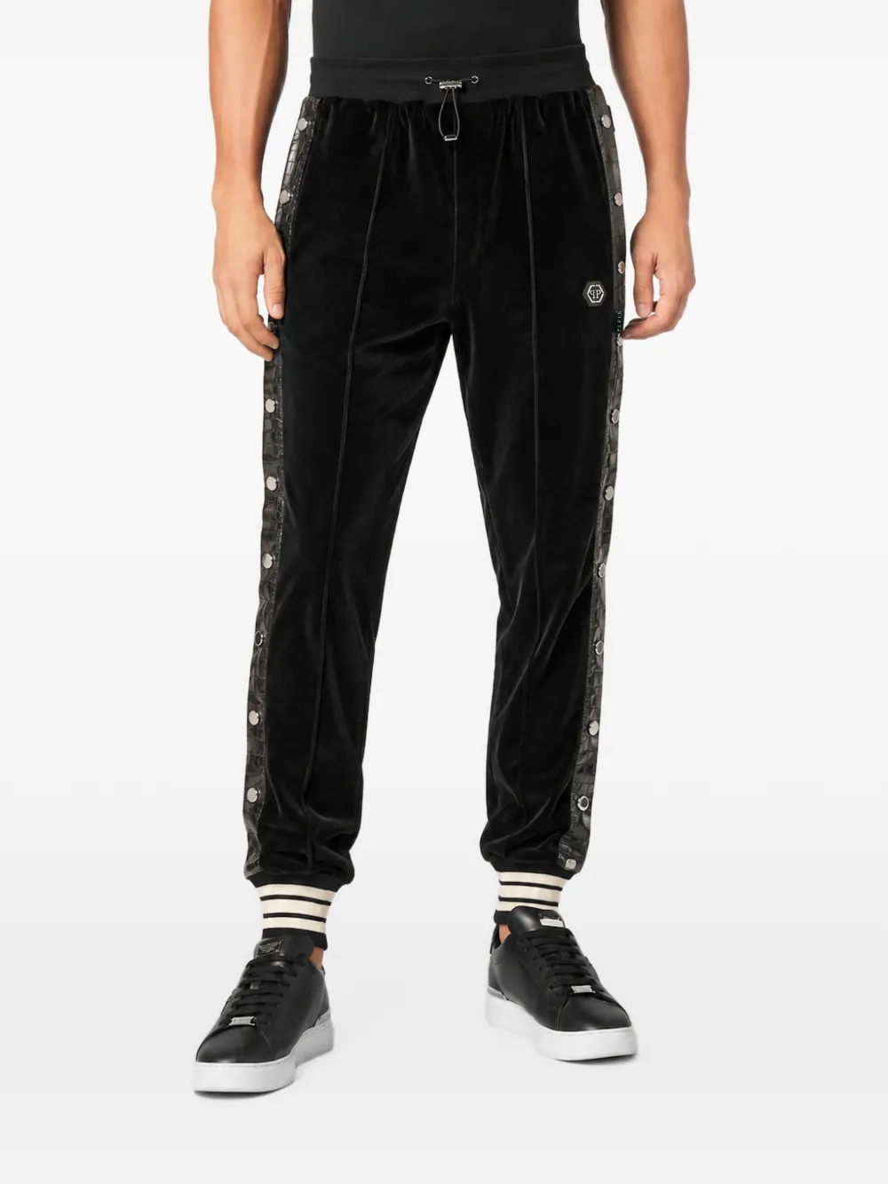Philipp Plein chenille joggers cocco inserts Zwart