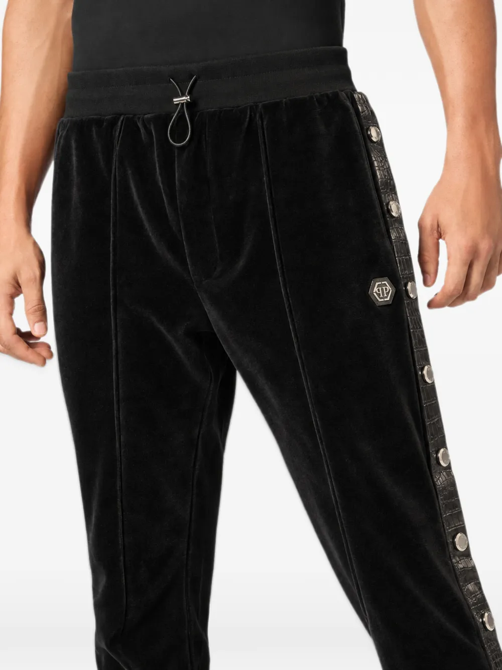 Philipp Plein chenille joggers cocco inserts Zwart
