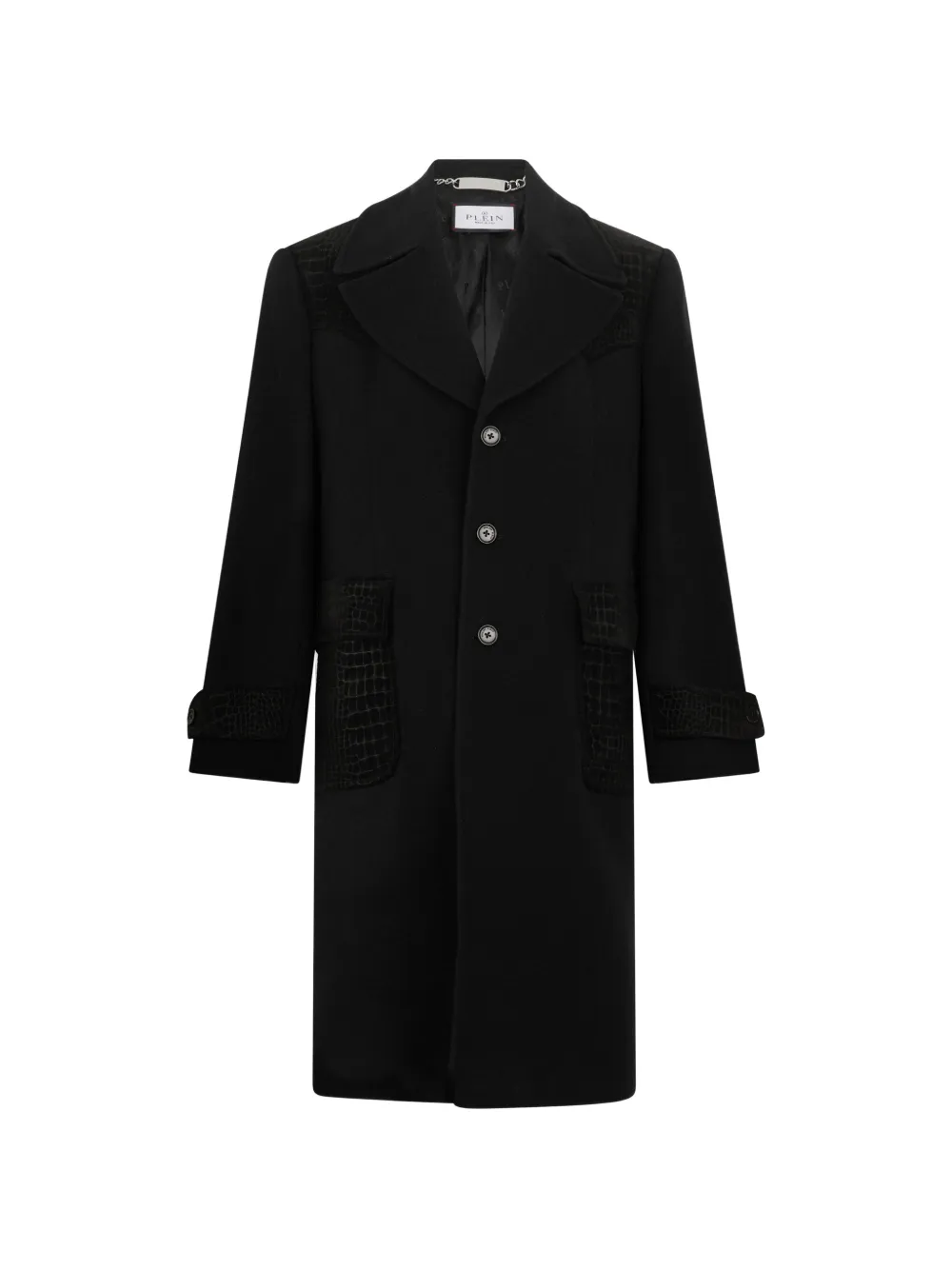 Philipp Plein manteau Gianni-Fit à empiècements en croco - Noir Philipp Plein manteau Gianni-Fit à empiècements en croco - Noir