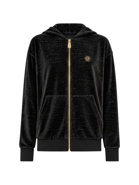 Philipp Plein chenille zip hoodie Cocco
