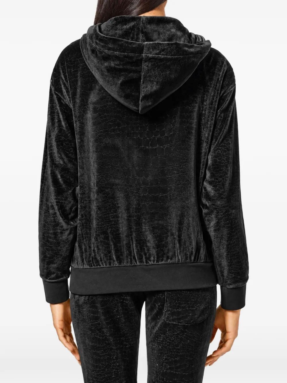 Philipp Plein chenille zip hoodie Cocco Zwart