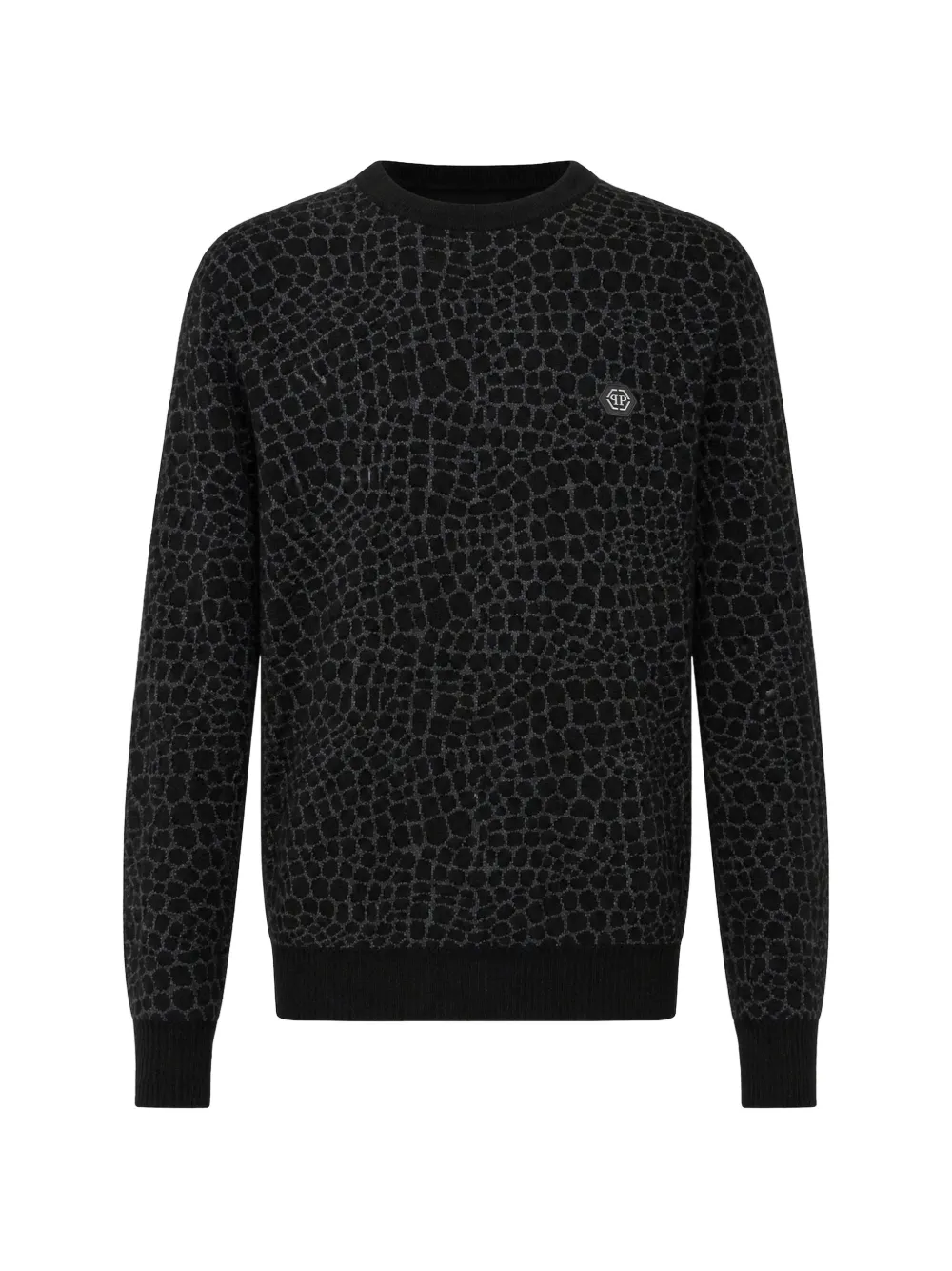 Philipp Plein wool cashmere round-neck pullover Cocco - Nero