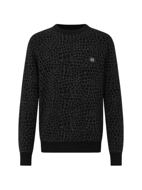 Philipp Plein wool cashmere round-neck pullover Cocco