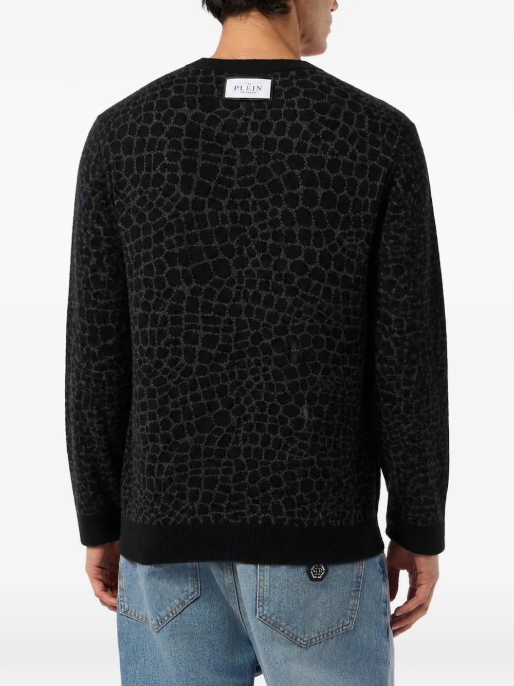 Philipp Plein Wollen Cocco pullover met ronde hals Zwart