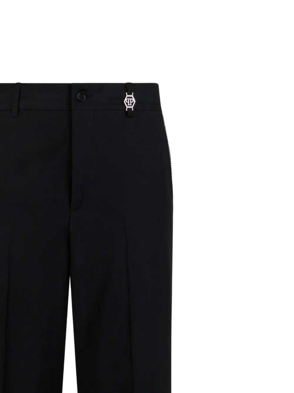 Philipp Plein Broek verfraaid met studs en riemlus Zwart
