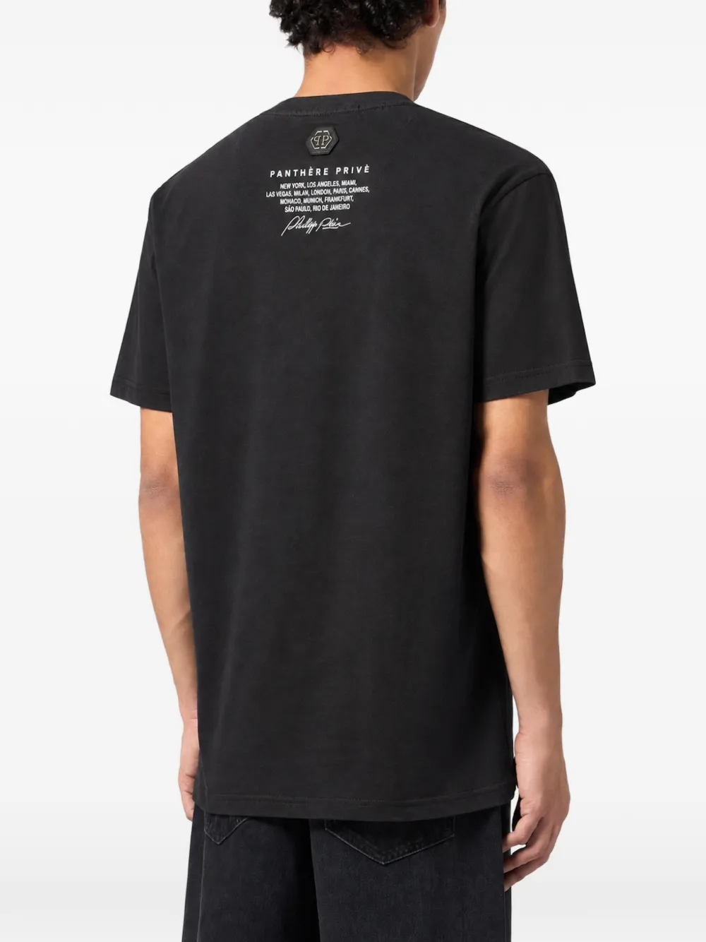 Philipp Plein round-neck T-Shirt urban jungle leopard stones Zwart