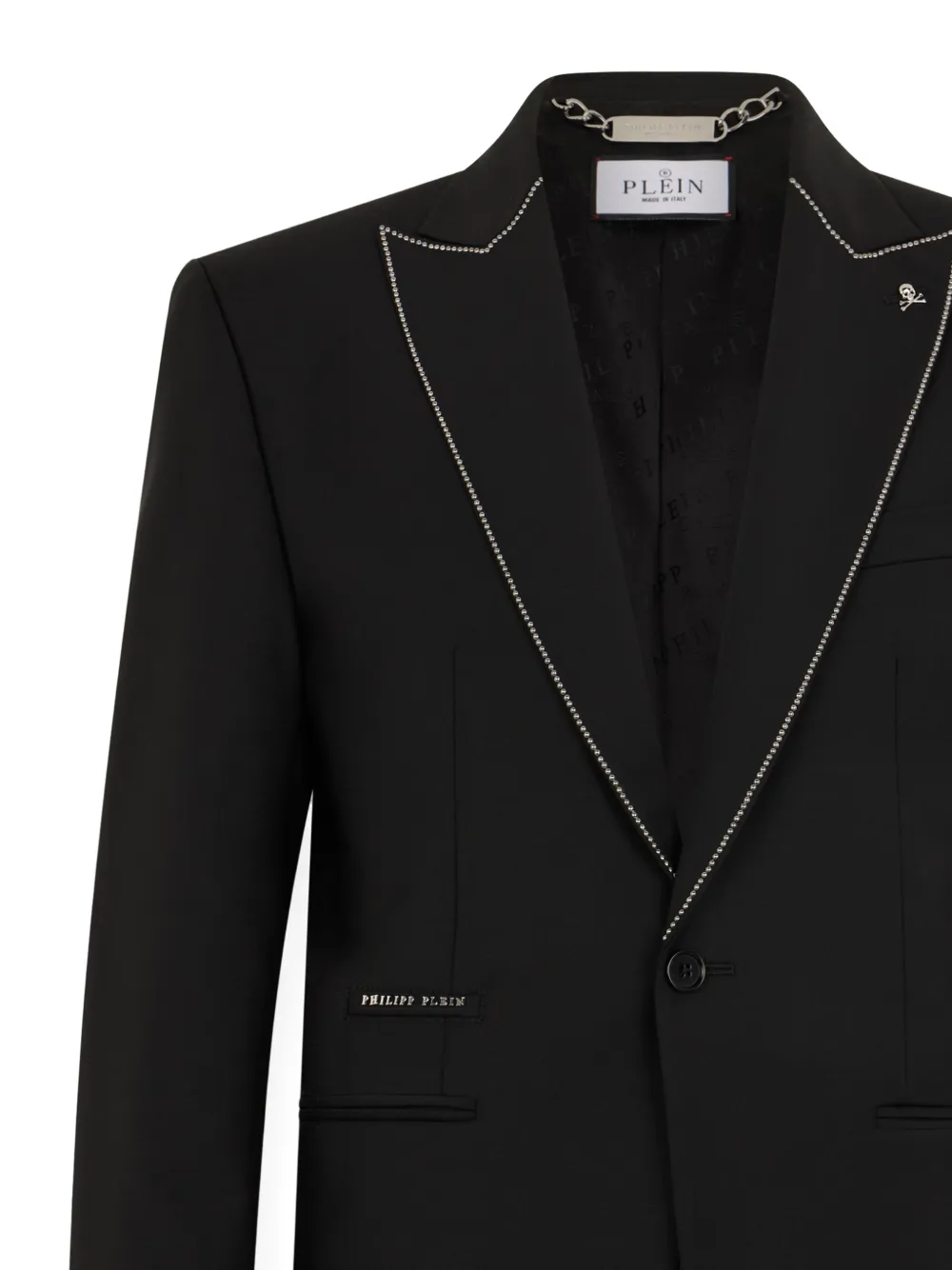 Philipp Plein Regular-fit blazer verfraaid met studs Zwart