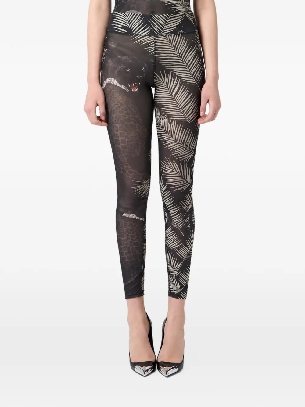 Philipp Plein tulle leggings Panthère Privée Zwart