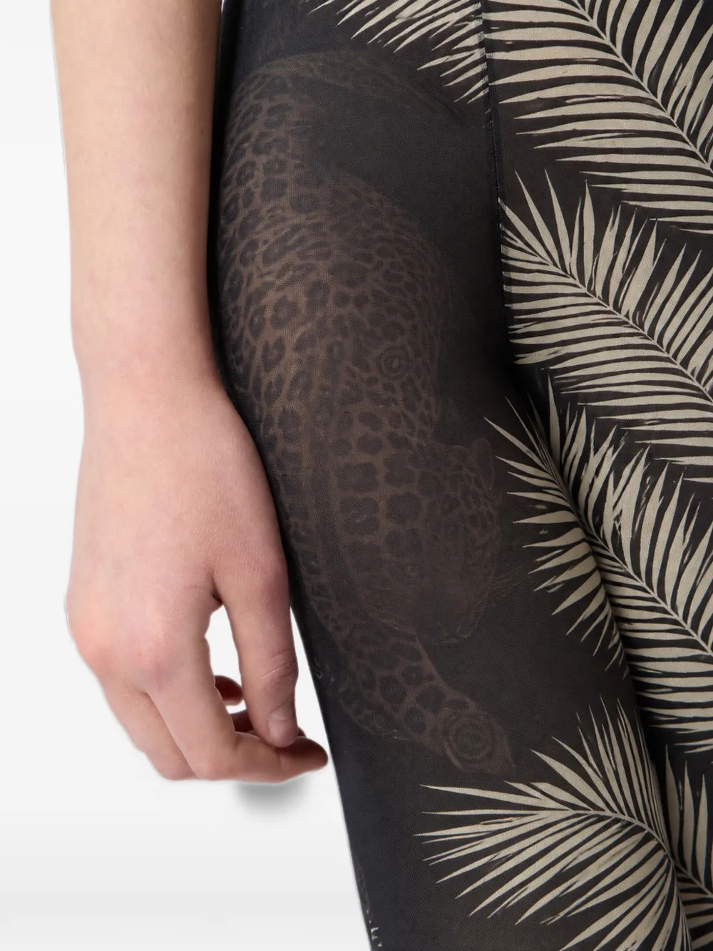 Philipp Plein tulle leggings Panthère Privée Zwart