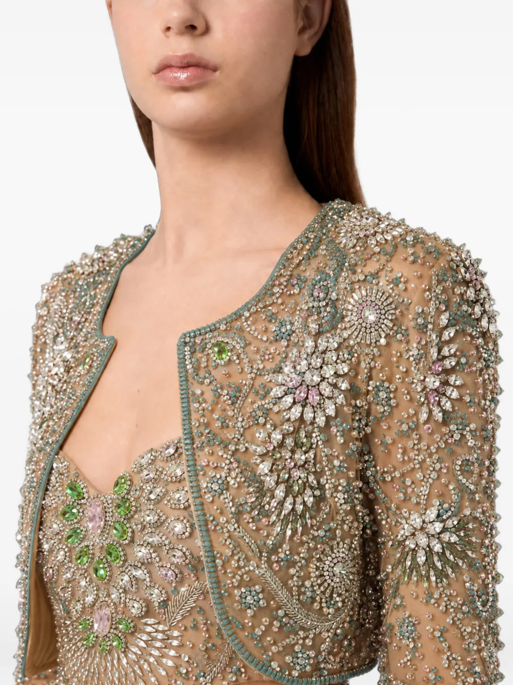 Philipp Plein Top verfraaid met kristallen Beige