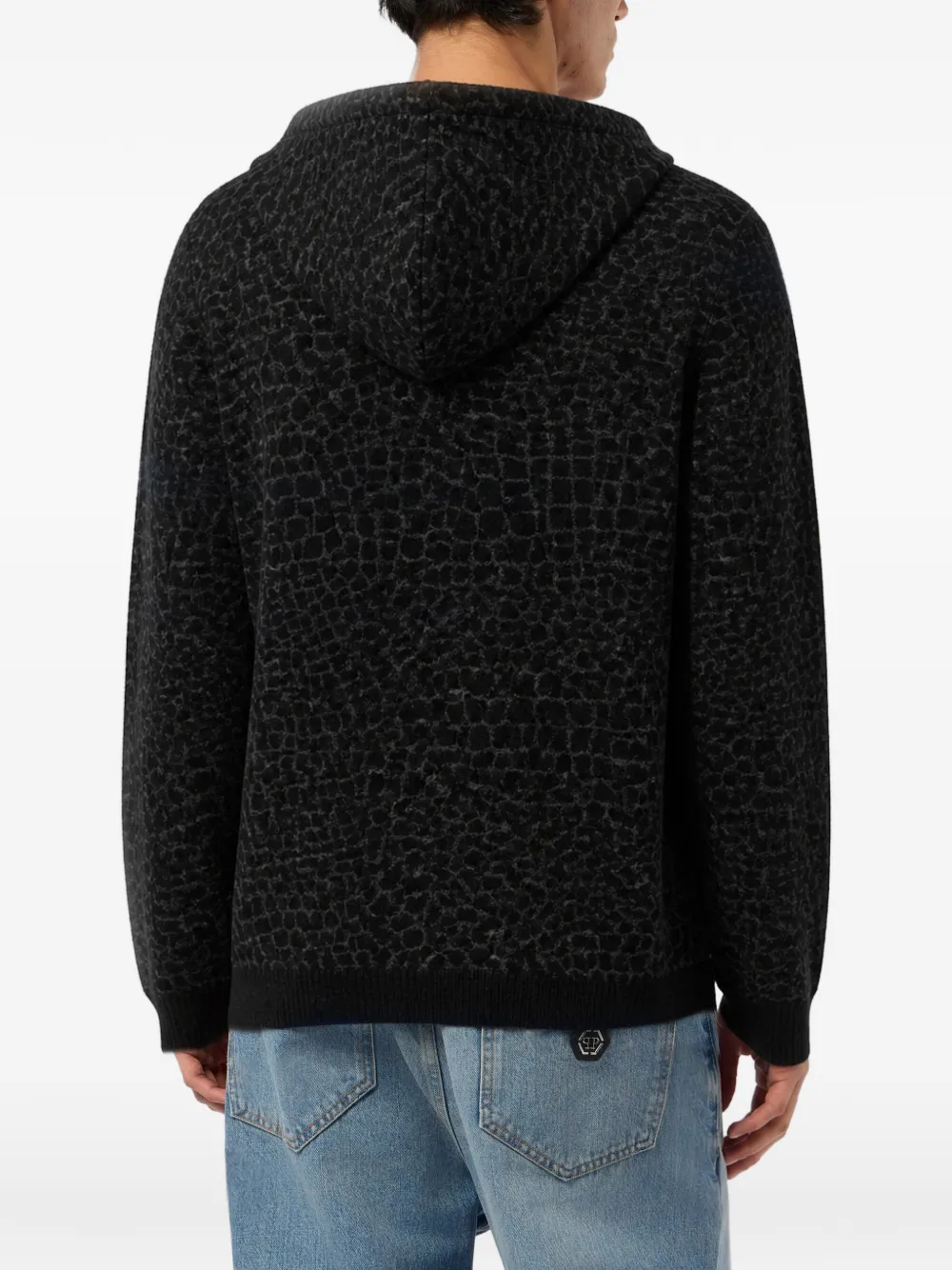 Philipp Plein Wollen kasjmier hoodie met rits Zwart