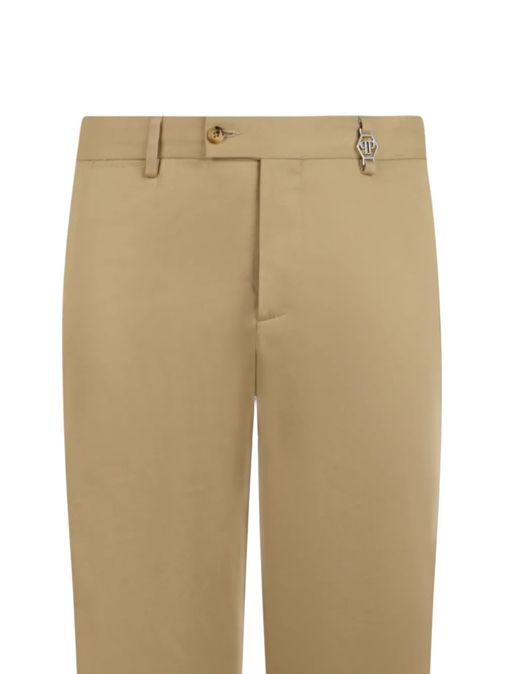 Philipp Plein Broek met logoplakkaat Beige