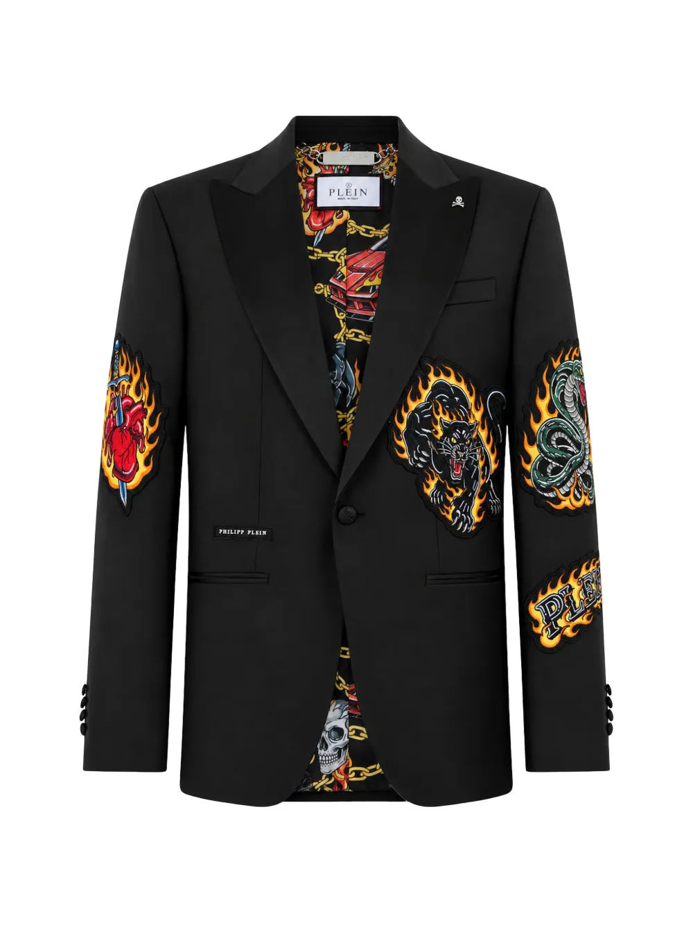 Philipp Plein Blazer con revers a lancia - Nero