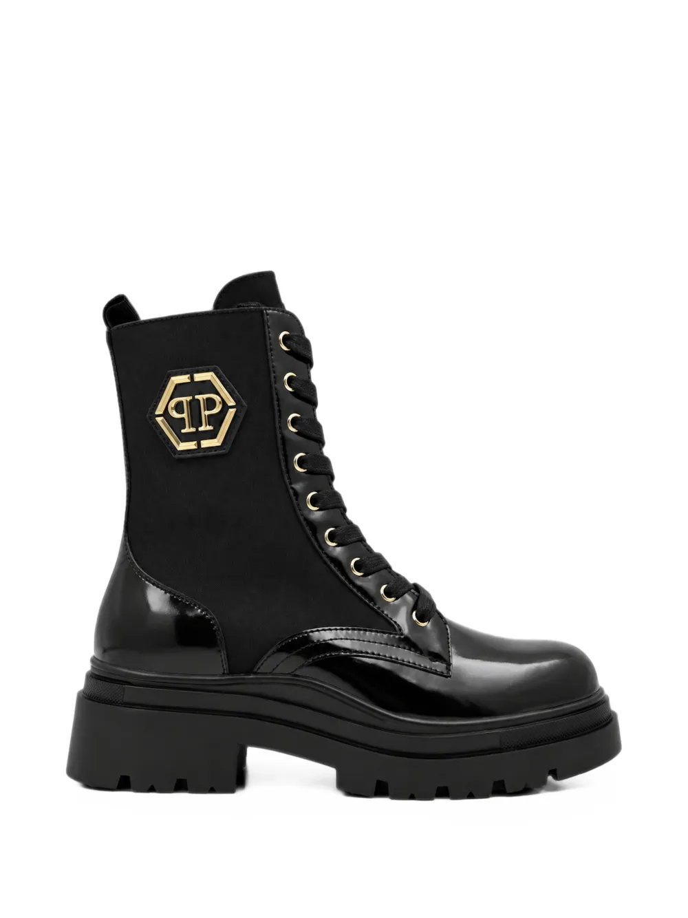 Philipp Plein bottines Hexagon à fini verni - Noir Philipp Plein bottines Hexagon à fini verni - Noir