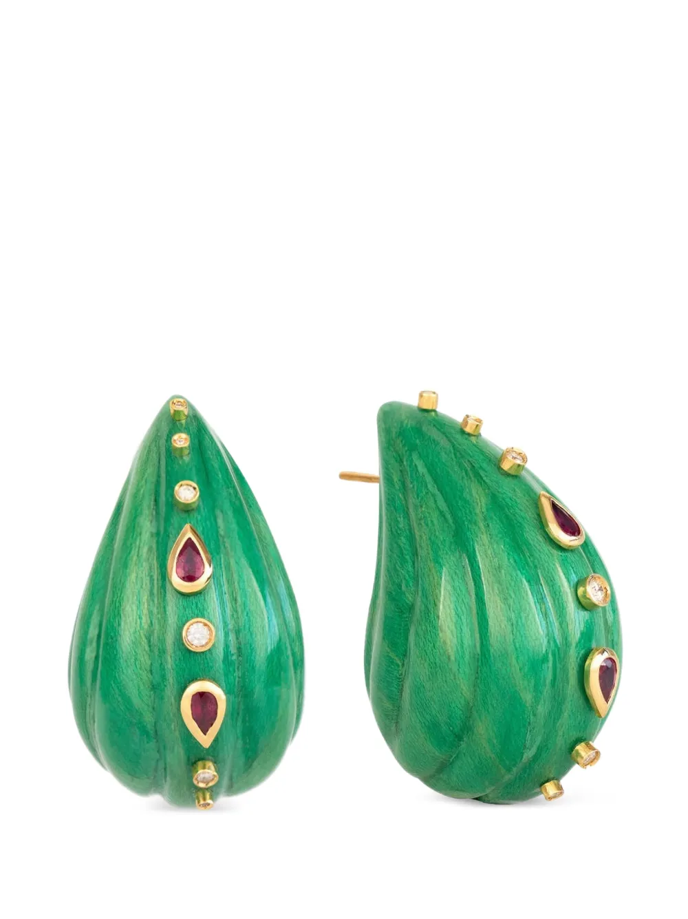 SILVIA FURMANOVICH diamond and ruby earrings - Oro