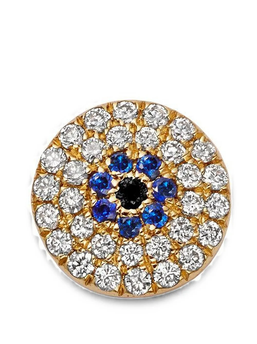 Loquet Evil eye-motif diamond and sapphire charm - Gold