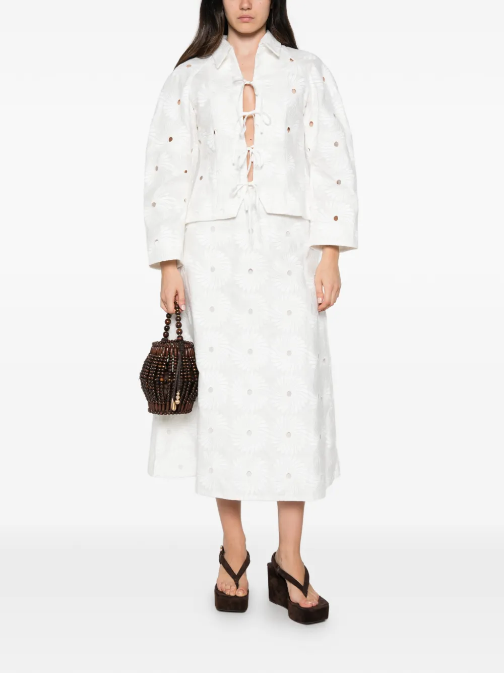 Maggie Marilyn It's A New Day midi-rok met borduurwerk Wit