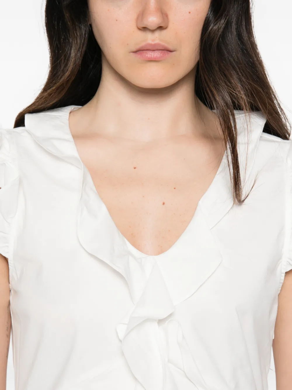 Maggie Marilyn Weak At The Knees katoenen mini-jurk met ruches Wit