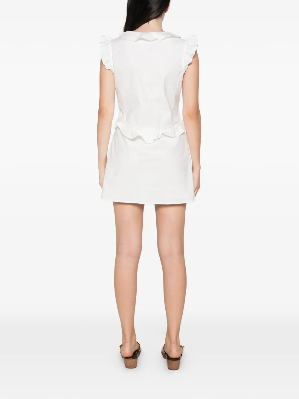 Maggie Marilyn Weak At The Knees katoenen mini-jurk met ruches Wit